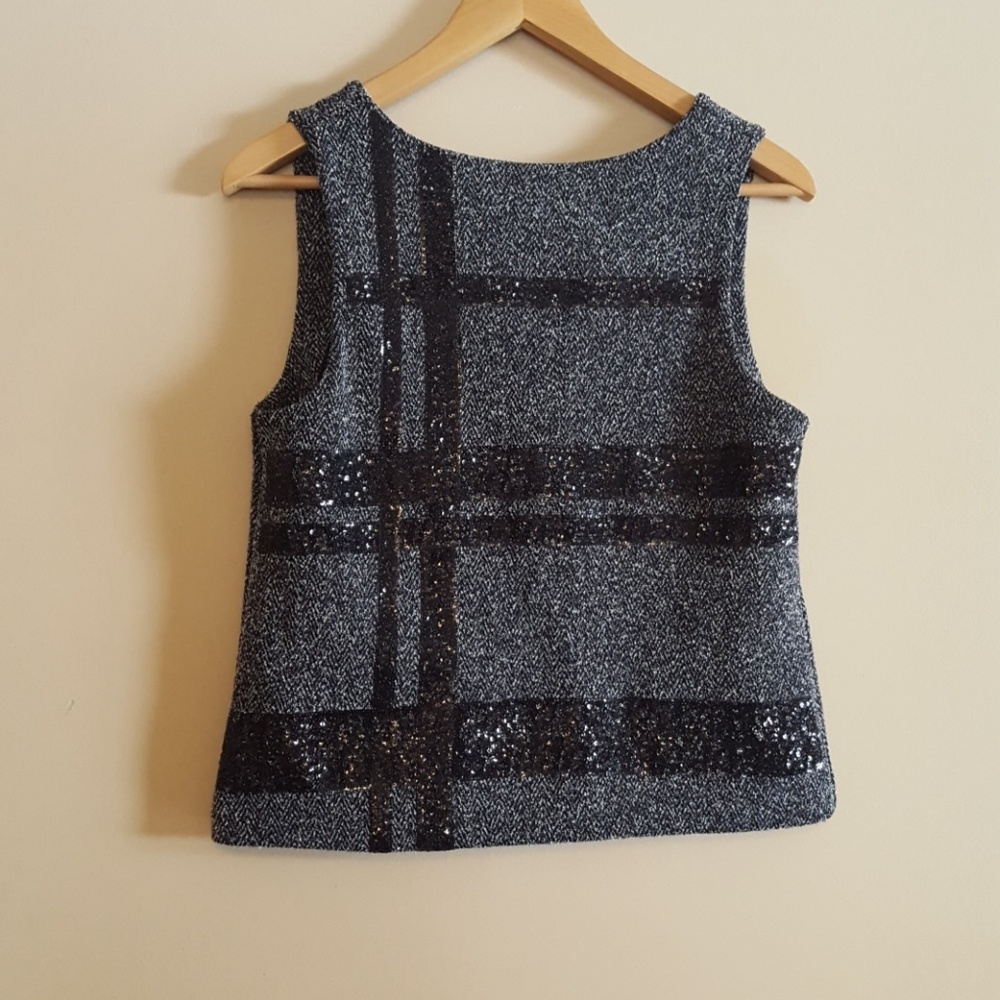 Banana Republic tweed sequin tank